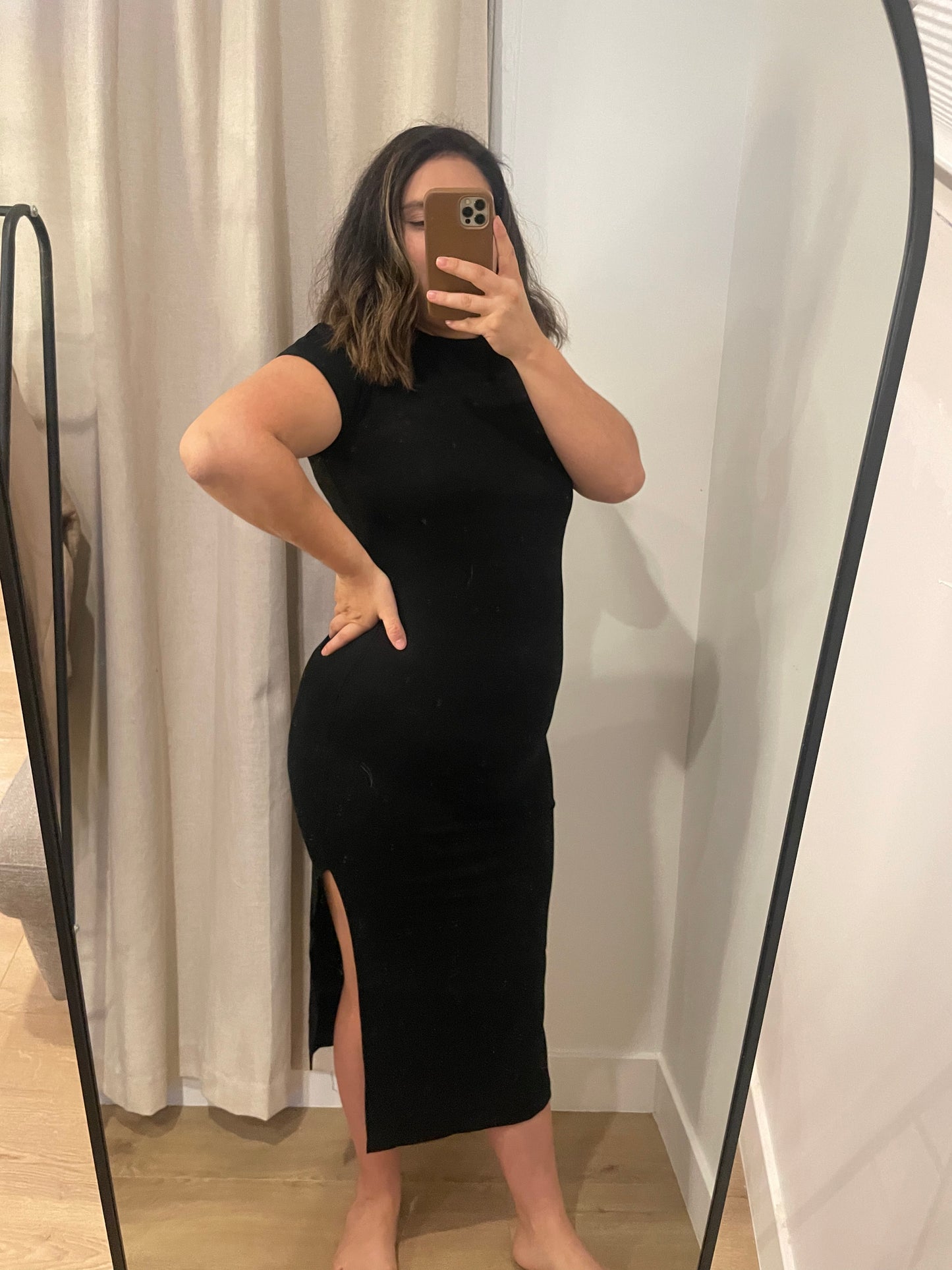 Valeria Black Slit Dress