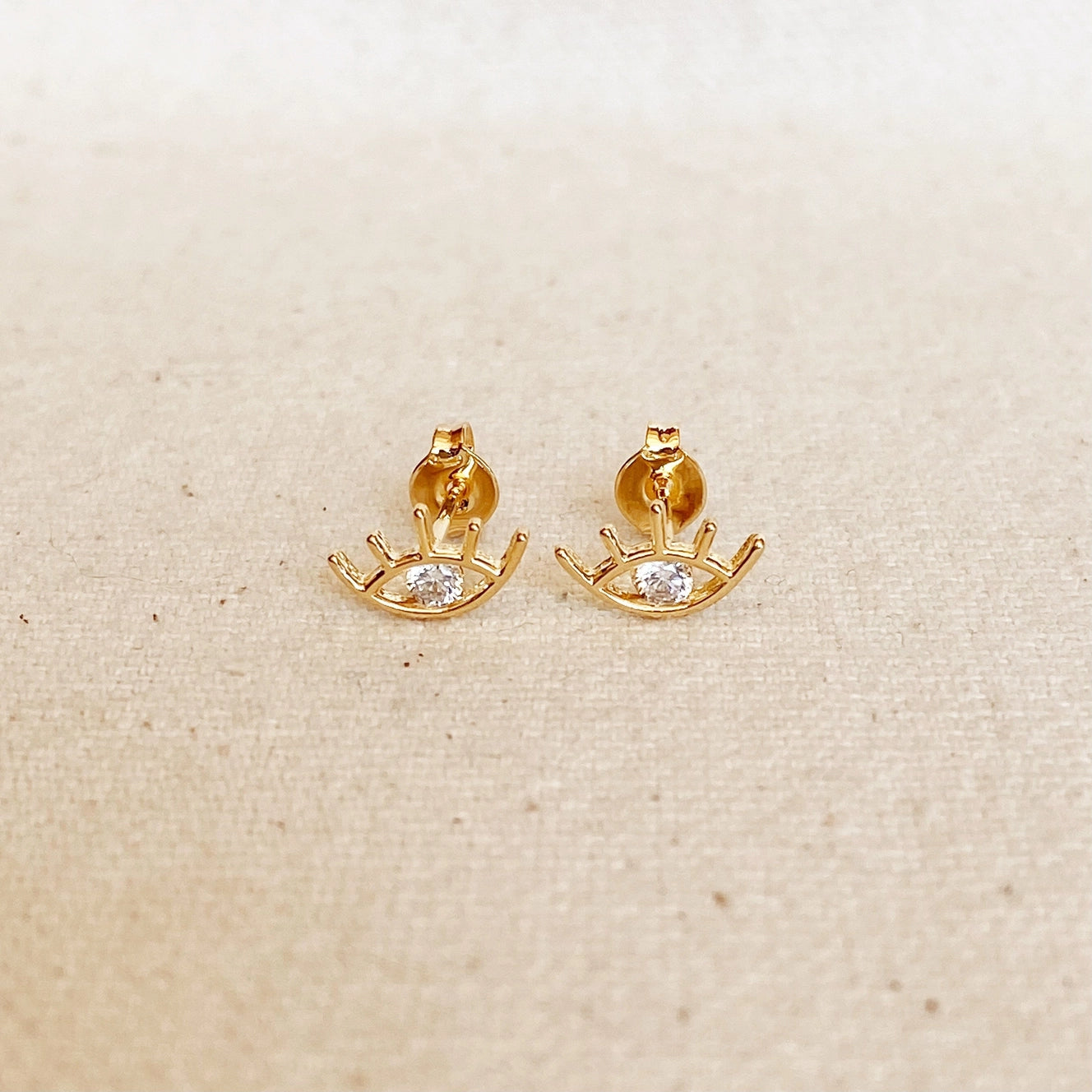 18k Gold Filled Eye Stud Earring