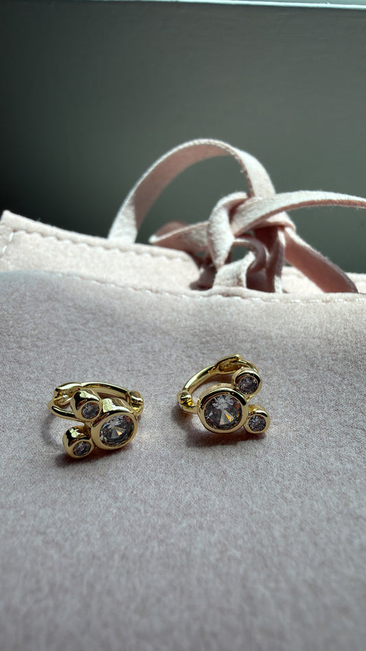 14K Gold Filled Clear Cz Mouse Huggies