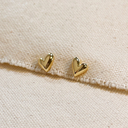 Simple Mini Uneven Heart Stud Earrings