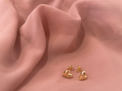 Simple Mini Uneven Heart Stud Earrings