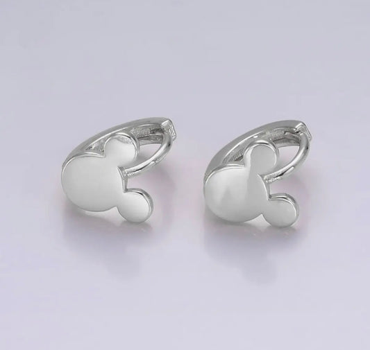 14K Gold Filled Mickey Huggies - Silver